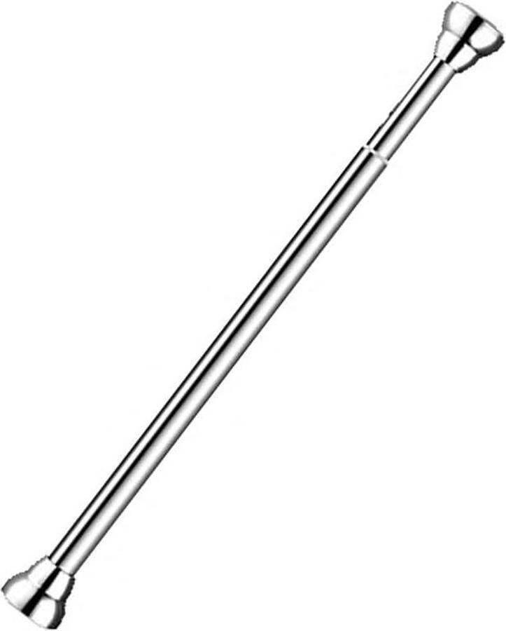 Uitschuifbare telescopische gordijnroede roestvrij staal zonder boren voor kast kledingkast en badkamer 88-155 cm gordijnrails uitschuifbaar