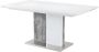 Uitschuiftafel EREN 6 tot 8 zitplaatsen Gelakt MDF Kleuren: wit en betongrijs L 200 cm x H 75.5 cm x D 90 cm - Thumbnail 1