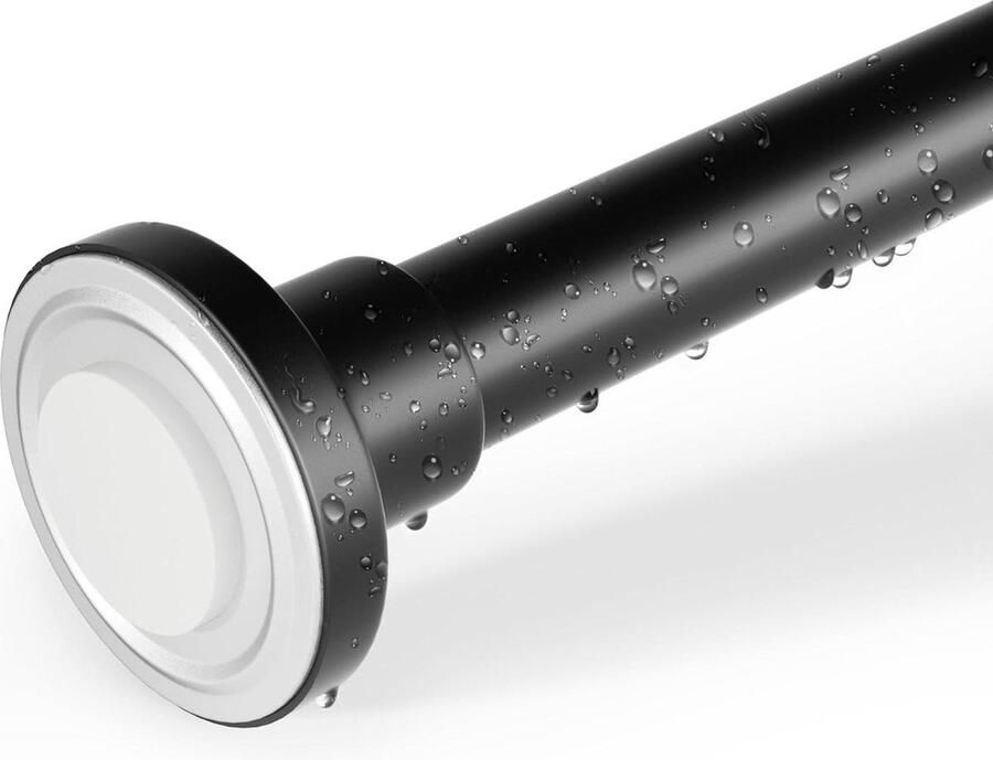 Uittrekbare douchestang 89-155 cm zonder boren Telescopische klemstang zwart voor badkamer raam balkon Gordijnroede douche keuken kledingkast