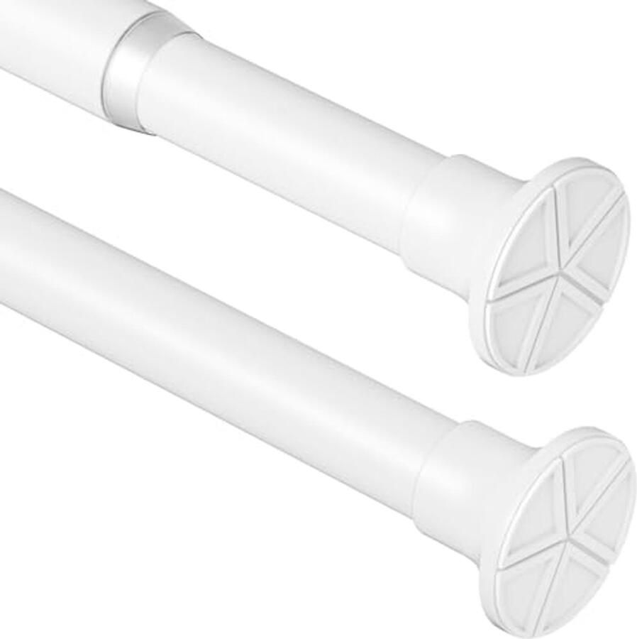 Uittrekbare Gordijnroede voor Balkon of Kledingkast Wit 3 Meter