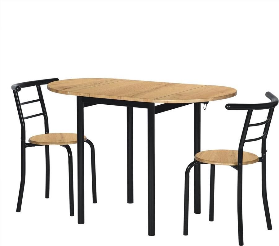 Uittrekbare keukentafel met 2 stoelen Modern en Elegant Design