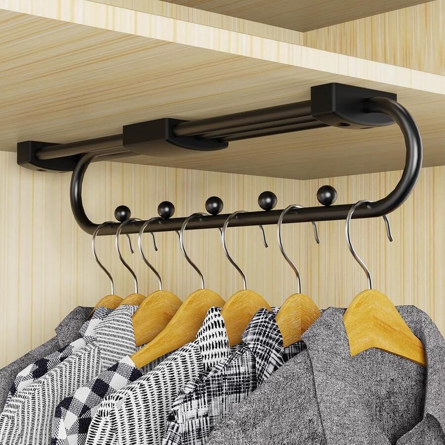 Uittrekbare kledingroede 40 cm verstelbare kledingroede uitschuifbaar bespaart opbergruimte kledingroedekast voor kasten opbergruimtes kleding en broeken organiseert opbergruimte