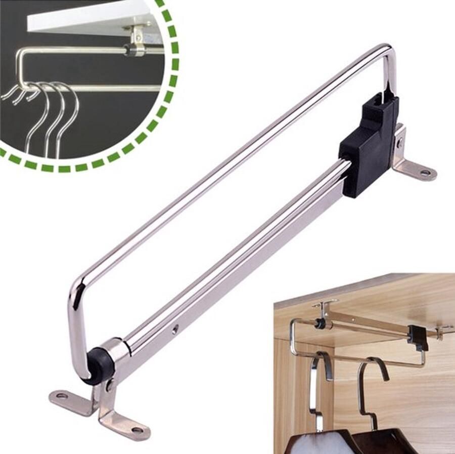 Uittrekbare Kledingroede 40 Cm Verstelbare Kledingstang Telescopische Kastbuis Voor Alle Soorten Huishoudkasten Kantoorkasten