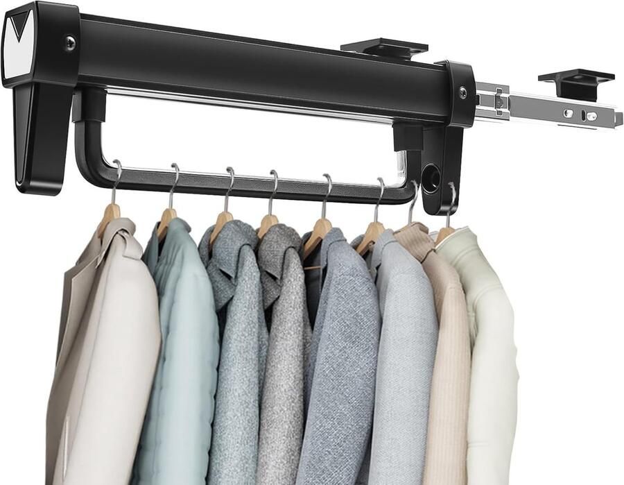 Uittrekbare kledingstang dubbele rails verstelbare broekhouder voor het opbergen van kleding en sjaals