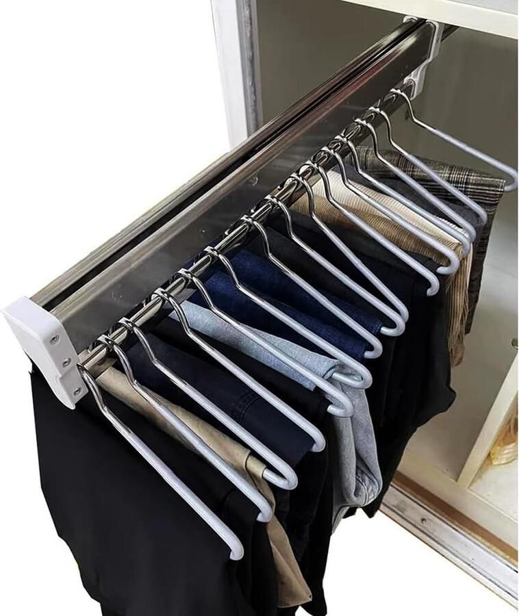 Uittrekbare kledingstang met 2 glijrails uittrekbare kledingstang verstelbare kledingstang van 30-80 cm kledingstang belastbaar tot 25 kg