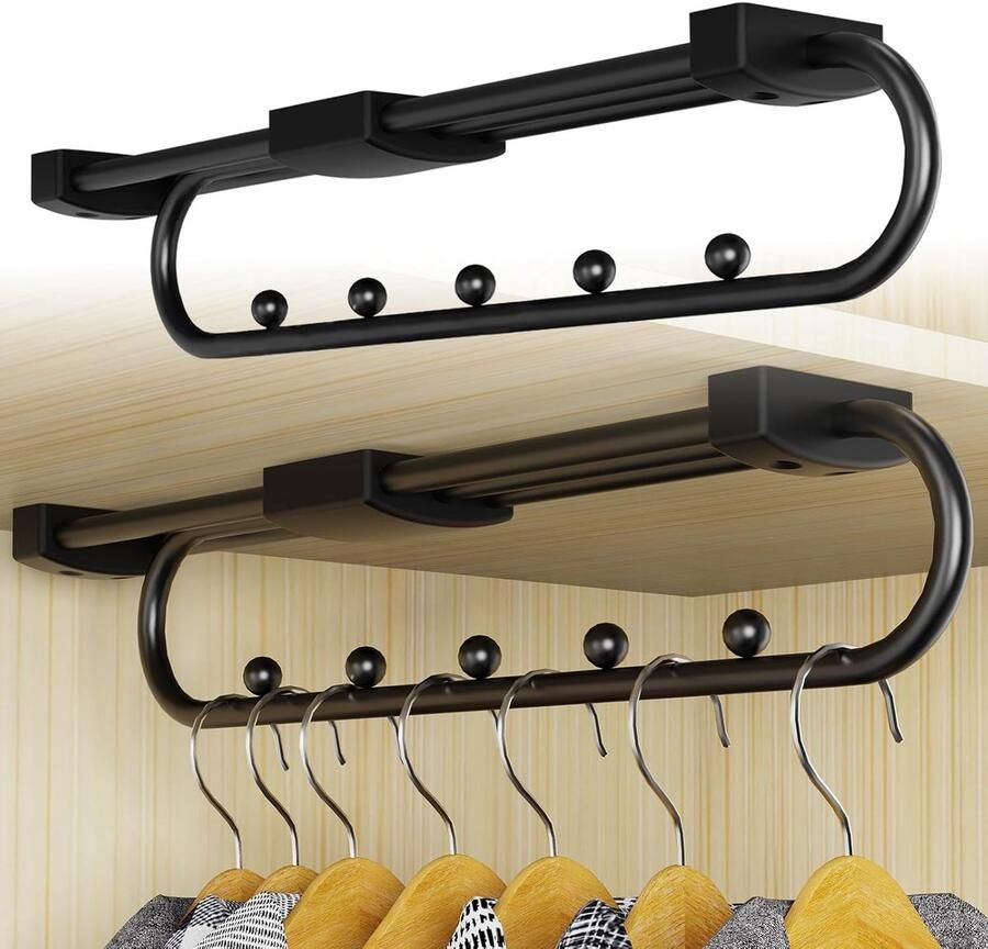 Uittrekbare kledingstang Verstelbaar 2 stuks 25 cm