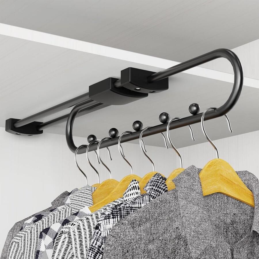 Uittrekbare kledingstang verstelbaar en ruimtebesparend 40 cm