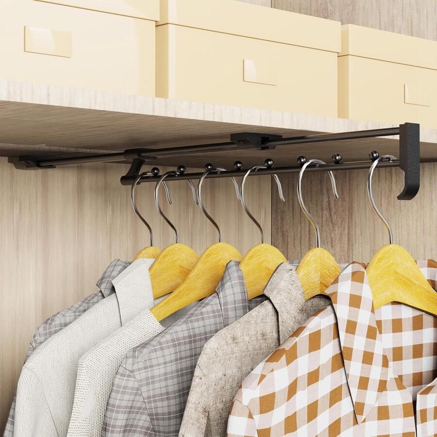 Uittrekbare kledingstang voor kledingkast verstelbaar 1 stuk