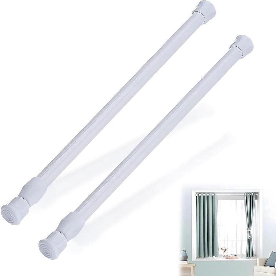 Uittrekbare Klemstang Voor Kledingkast en Keuken 2 Stuks Wit 32-40 cm