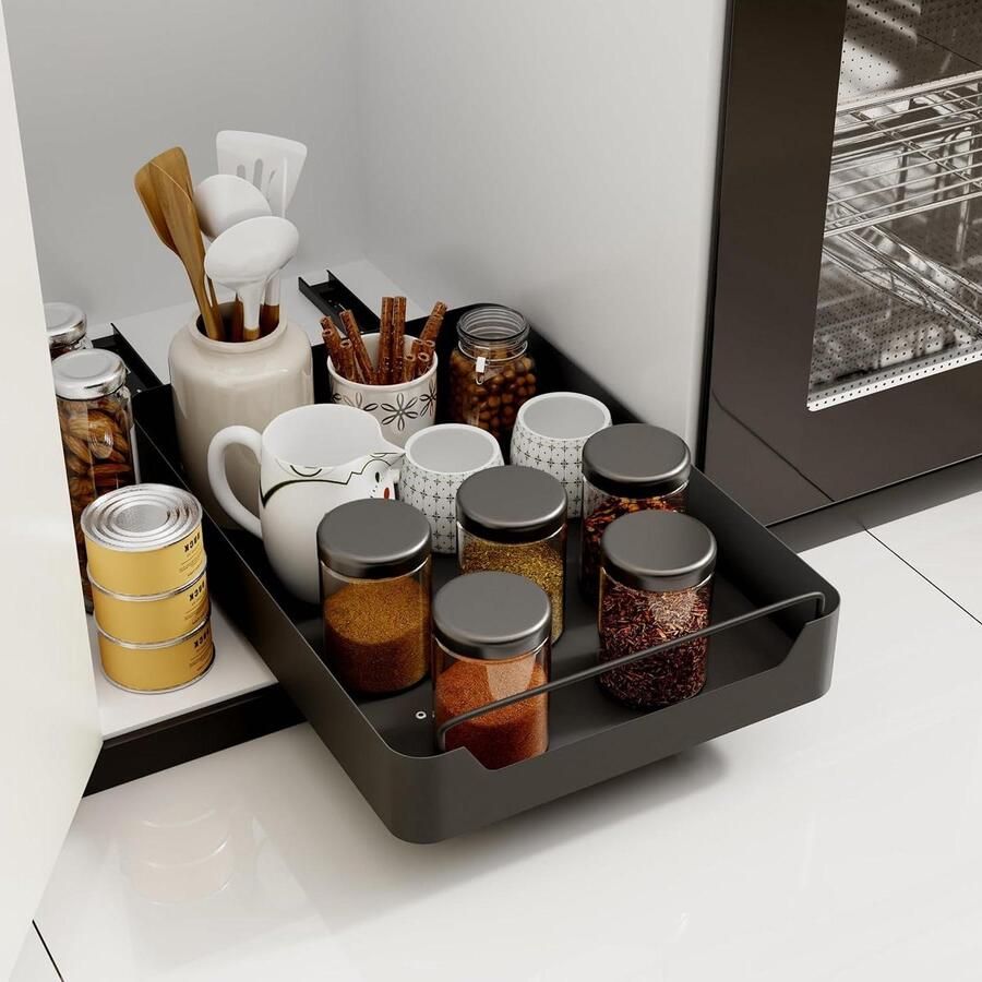 Uittrekbare lade 35 cm telescopische kastorganizer voor kruidenrek en kledingkast zwart kledingkasten slaapkamer