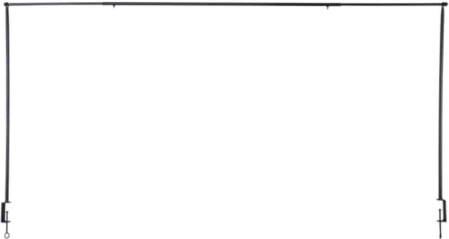 Uittrekbare Tafeldecoratie Stang voor Tafel met Klemframe Decoratief Metaal Zwart 115 5-210 cm