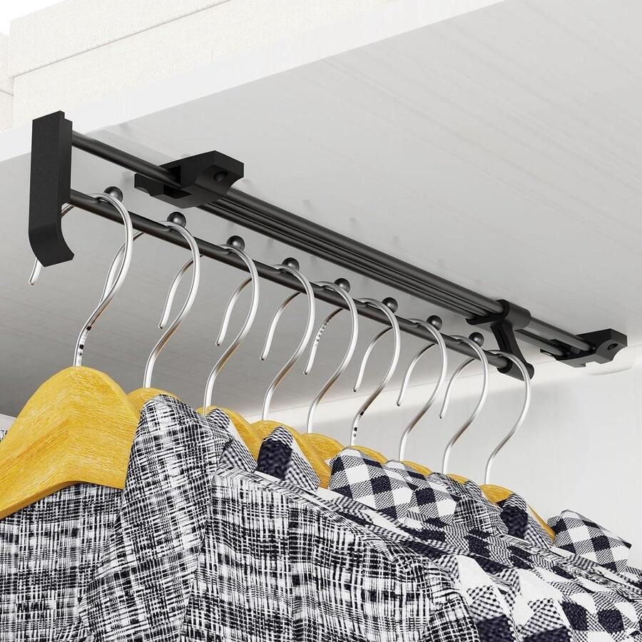 Uittrekbare verstelbare kledingstang kast telescopische opslagruimte telescoopstang voor kledingkasten (maat: 40 cm)