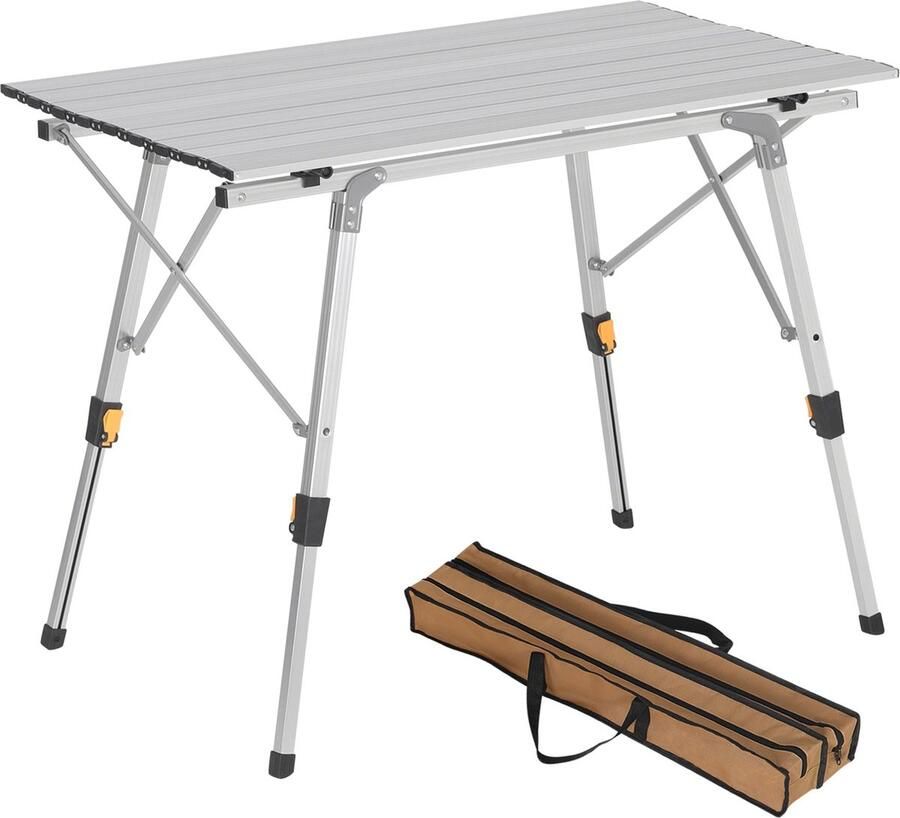 Rootz Living Rootz Ultimate Opvouwbare Campingtafel Draagbare Tafel Verstelbare Tafel Weerbestendig Lichtgewicht Stabiel 52 2 cm x (45 cm 72 cm) x 90 cm