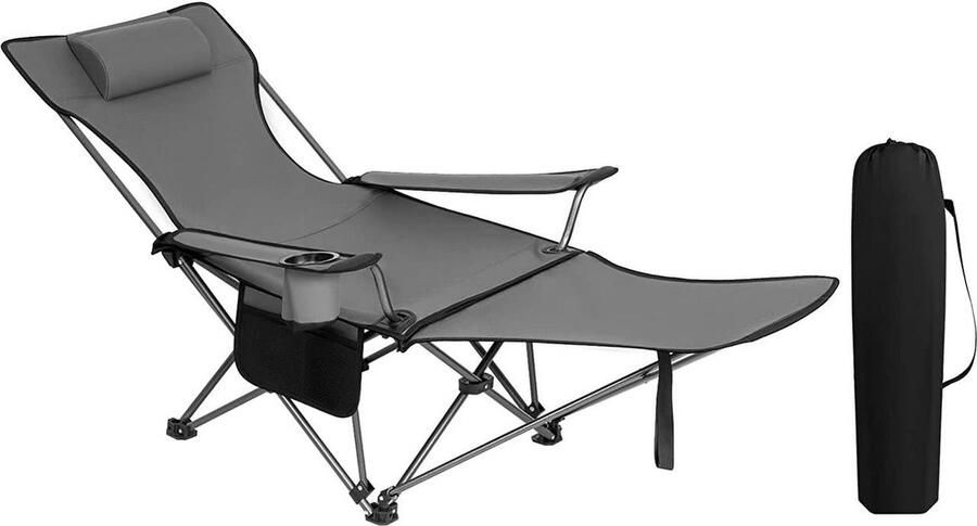 Rootz Living Rootz Ultimate Outdoor Klapstoel Verstelbare stoel Draagbare stoel Comfortabel lichtgewicht duurzaam 600D Oxford-stof 115 cm x 88 5 cm x 84 cm (zittend) 160 cm x 44 cm x 84 cm (liggend)