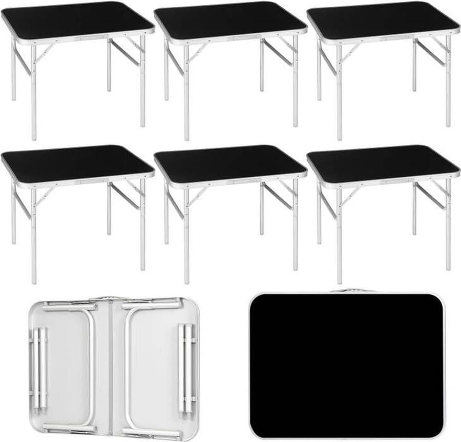 Rootz Living Rootz Ultimate Outdoor Klaptafel Verstelbare picknicktafel Draagbare campingtafel Lichtgewicht stevig multifunctioneel Aluminium en MDF 55 cm x 25 5 58 5 cm x 75 cm