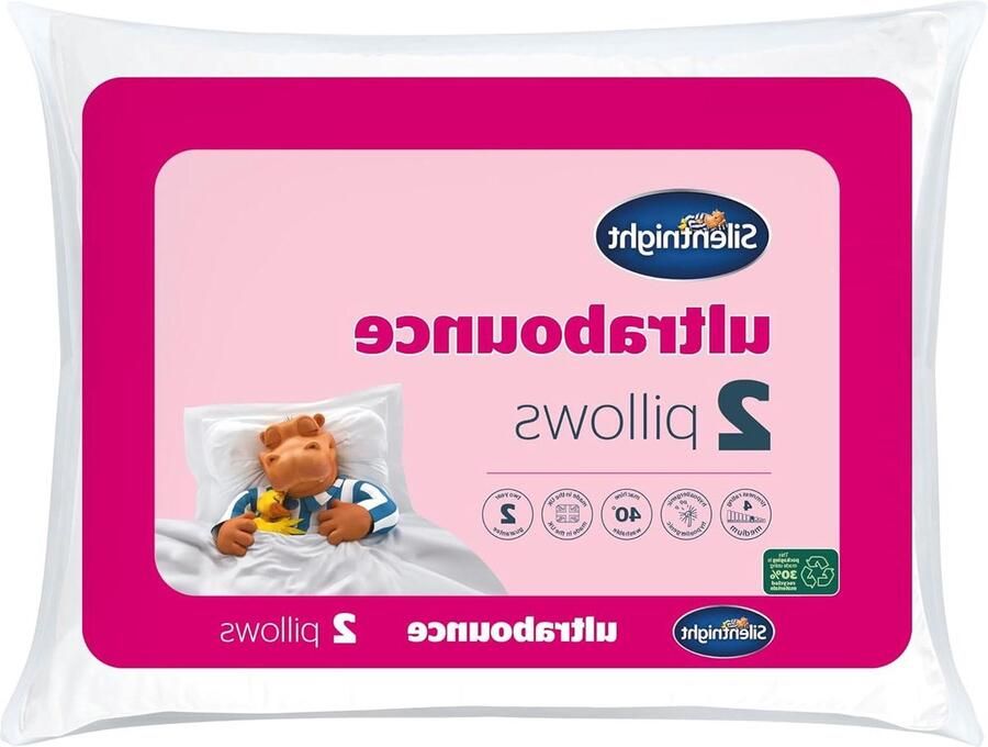 Ultrabounce Pair of 2 Pillows Medium Support Hotel Bed Pillows Hypoallergenic and Machine Washable 2 Pack