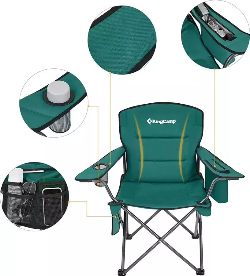 Ultralichte campingstoel Visstoel Opvouwbare klapstoel met bekerhouder van gaas tot 136 kg