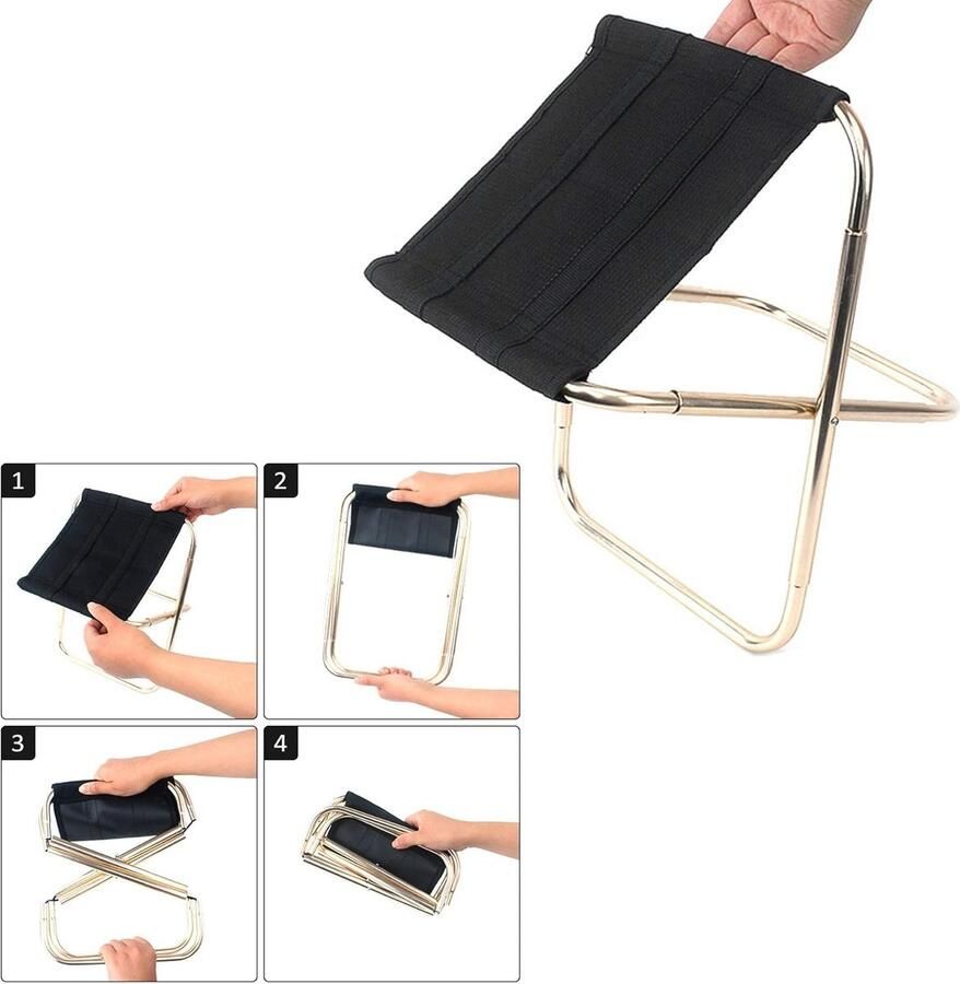 Ultralichte klapstoel Draagbaar voor kamperen en vissen Aluminium