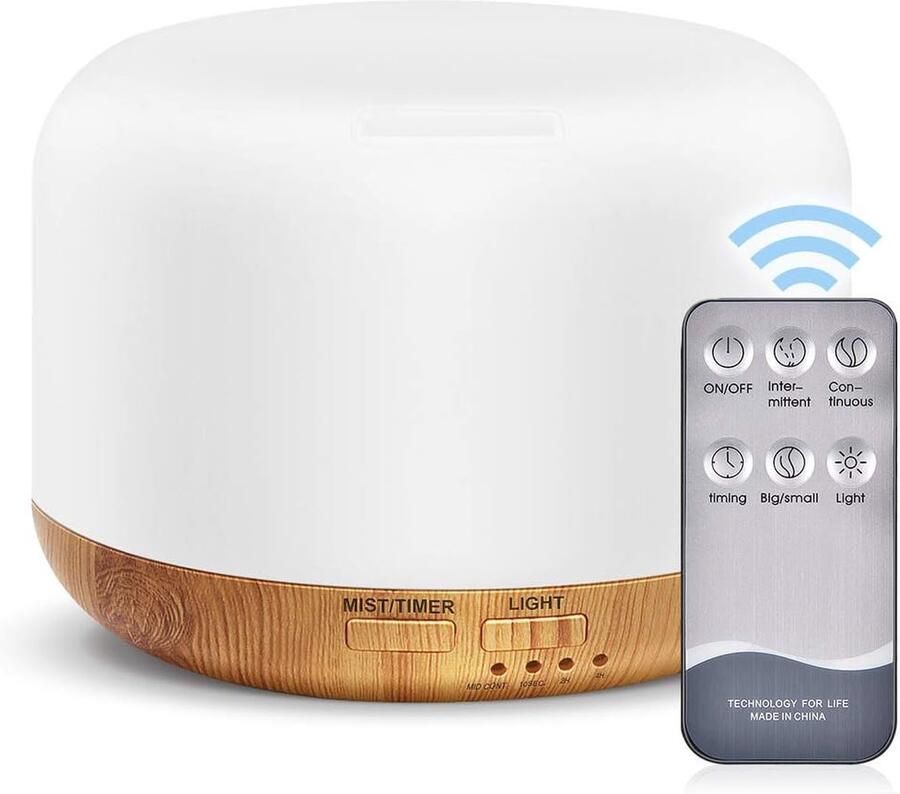 Ultrasone etherische olie-diffuser met afstandsbediening 300ML instelbare mistmodus en waterloze auto-uit