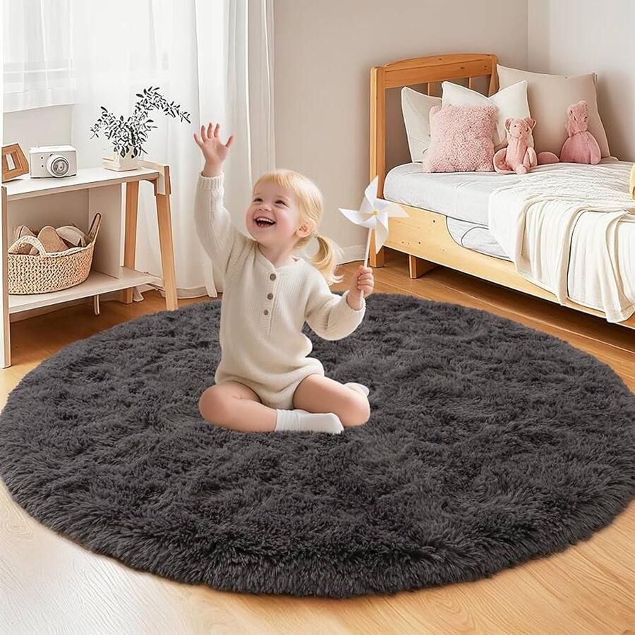 Ultrazacht pluizig tapijt luxe ervaring 1 stuk grijs 160 cm