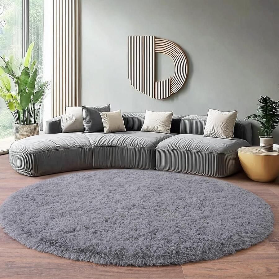 Ultrazacht pluizig tapijt luxe ervaring 1 stuk grijs 200 cm