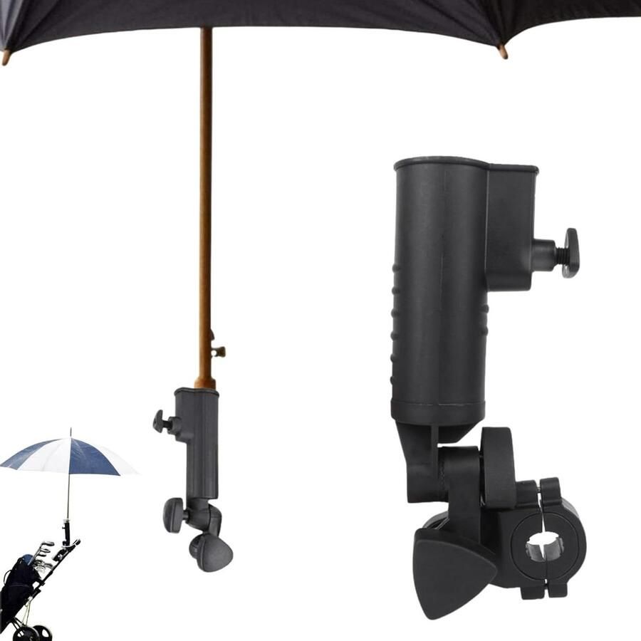 Umbrella Holder Black Universal Golf Push Trolley Stand Extension for Golf Cart Handles Wheelchair Bicycle