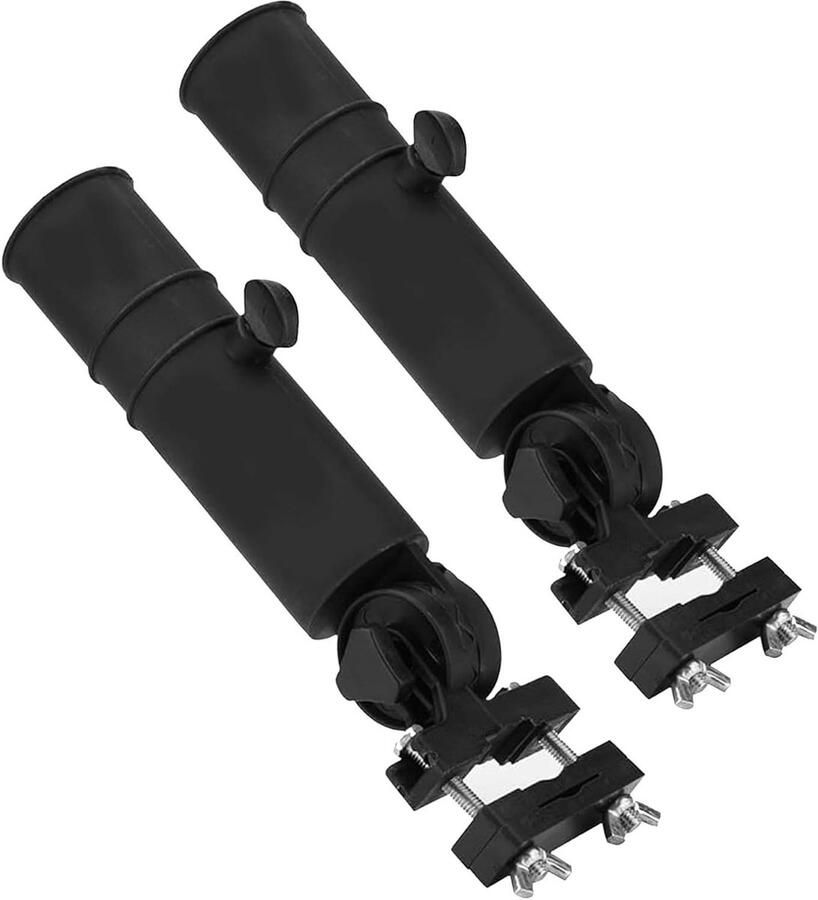 Umbrella Holder Mount Adjustable for Golf Push Cart Universal Trolley Clamp Stand for Fishing Beach Chair Stroller Wheelchair (2 PCS)