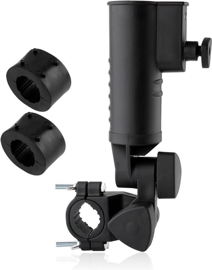 Umbrella Holder Set Heavy Duty Push Cart Umbrella Holder Mount Aluminum Umbrella Stand for Mobility Wheelchair Beach Chair