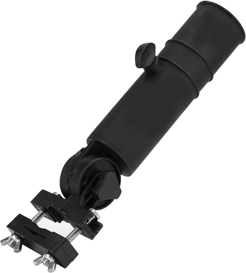 Umbrella Holder Standard Adjustable Universal Clamp for Chair Outdoor Wheelchair Push Cart Fishing Beach Chair Bicycle Stroller Trolley (Black)
