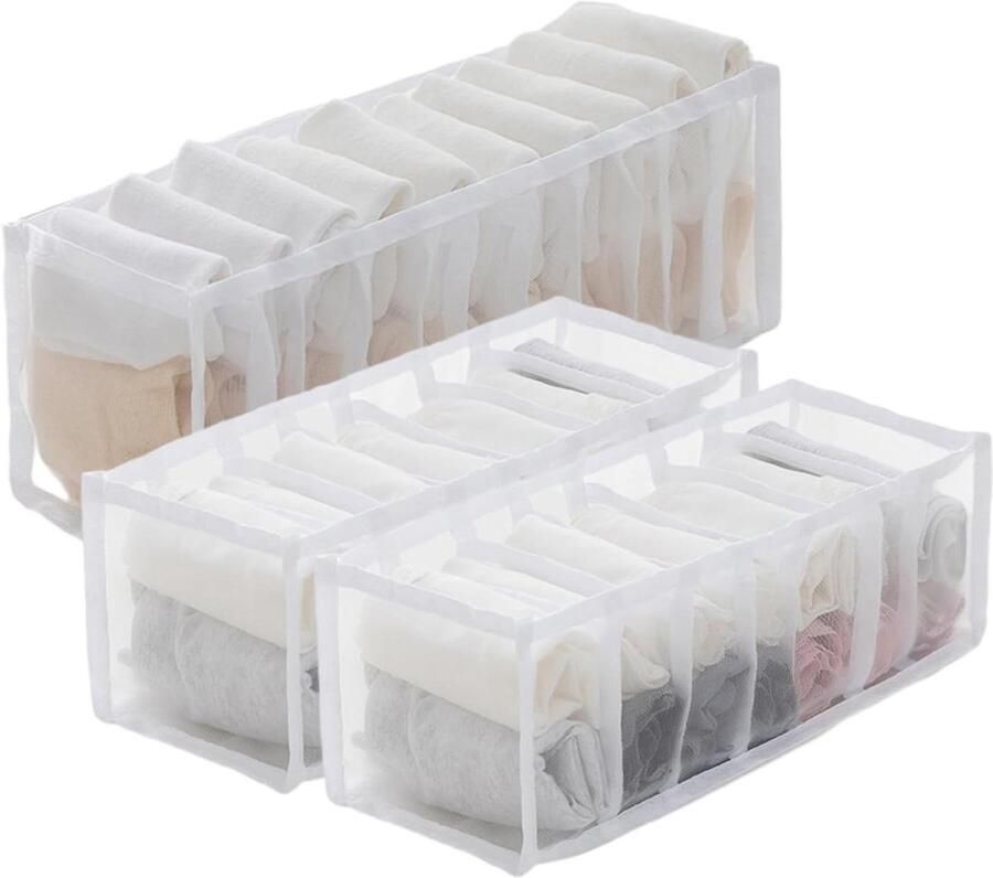 Titel suggestie: 3-delige Underwear & Sock Organizer Set Opvouwbare Garderobe Verdelers voor Kast