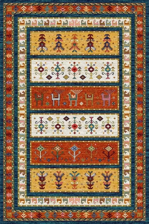 Antica Vloerkleed 160x230cm Wol Woonkamer Laagpolig Rood Vintage Oosters