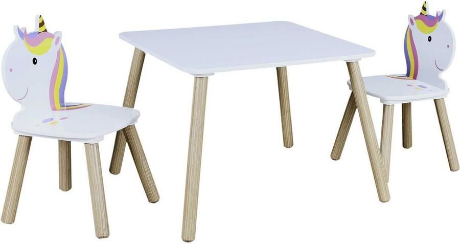 Unicorn Kindertafel set met Stoeltjes Tekentafel Kinderen