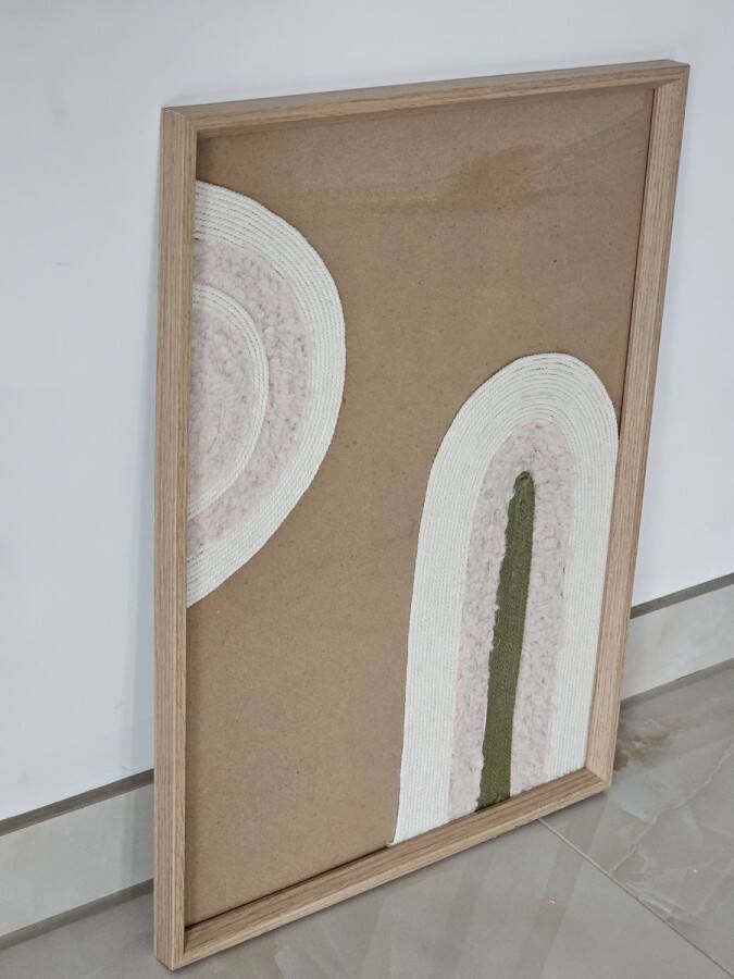Uniek handgemaakt wanddecoratie decoratie katoen macrame muur tafel abstract 3d regenboog 40x50 groot schilderij canvas