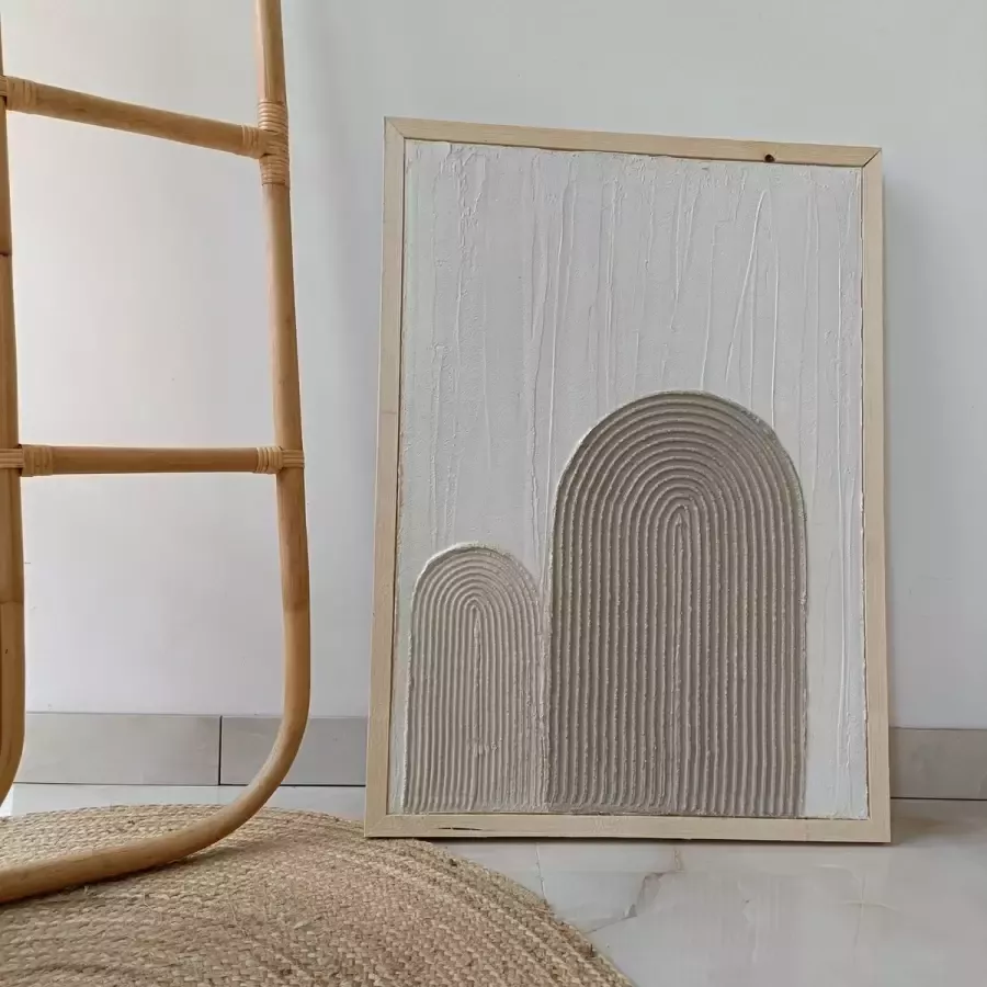 Prachtige bohemian wanddecoratie decoratie muur tafel abstract 3d rainbow regenboog 70x50cm groot schilderij canvas met katoenen regenboog