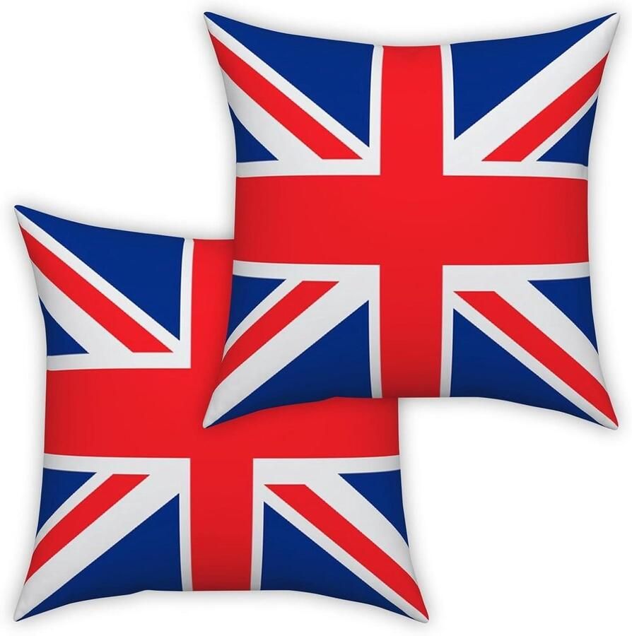 Union Jack kussenslopen Set van 2 40 x 40 cm Fluweel Thuis decoratief kussen voor bank slaapkamer en woonkamer