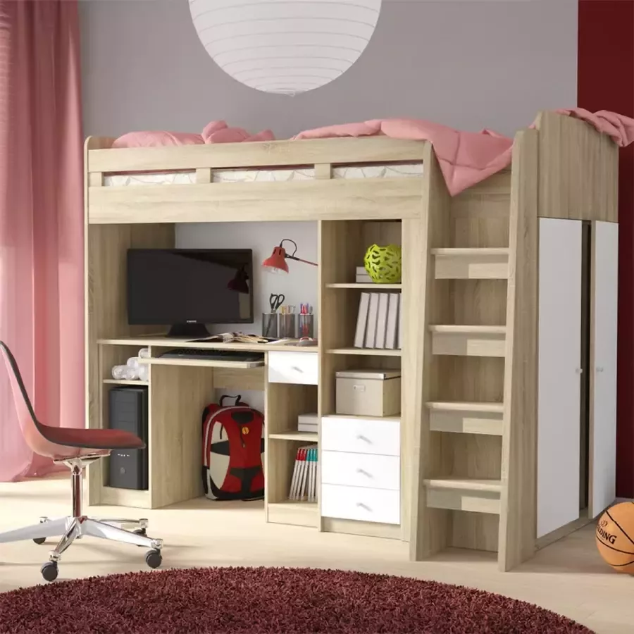 Beds and more Unit Hoogslaper Eiken