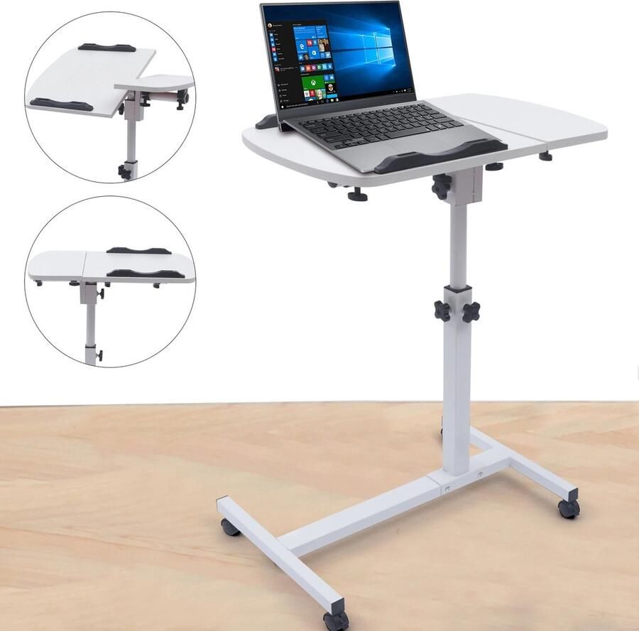 UnityMarketplace Bijzettafel Studietafel 360 ° Draaibare Verstelbare Hoogte Laptop Stand Wit