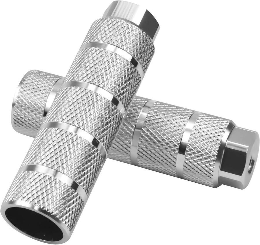 Universal Aluminum Bike Foot Pegs 2 Pcs for BMX Stunt Cycling Non-Slip Rear Feet Pedals Accessory for Mountain Bike (Silver)