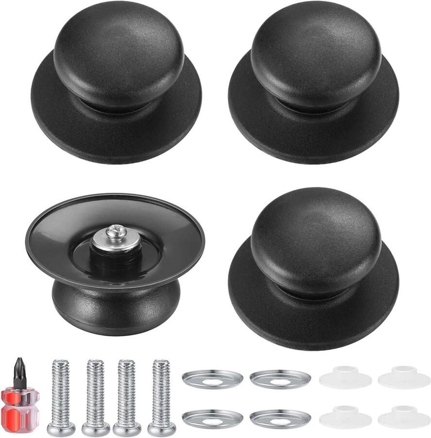 Universal Vervangende Potdeksel Knoppen Set van 4 Keukenkookgerei Handvat Bakeliet Cirkelvormige Knoppen
