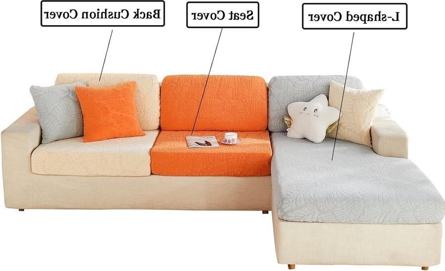 Stretch bankovertrek universeel elastisch antislip voor bankkussen L-vormige chaise longue meubelbescherming