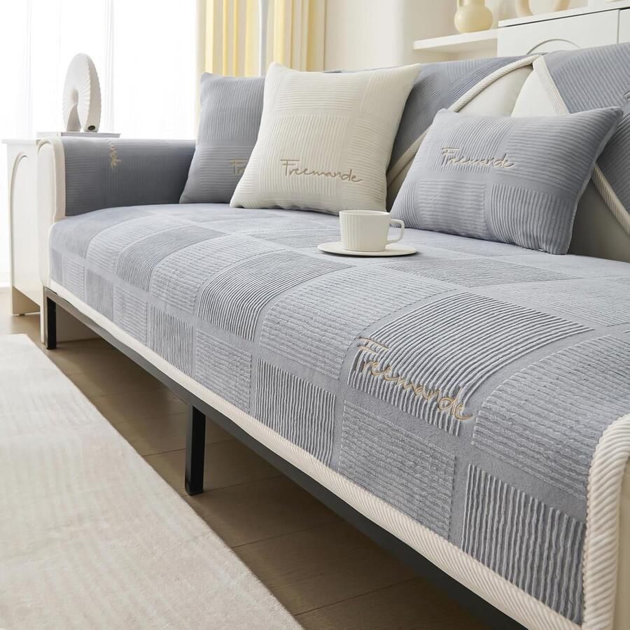 Universele Antislip Bankhoes voor Hoekbanken 1- 2- 3- 4-zits Dikke en Gestructureerde Bankbeschermer