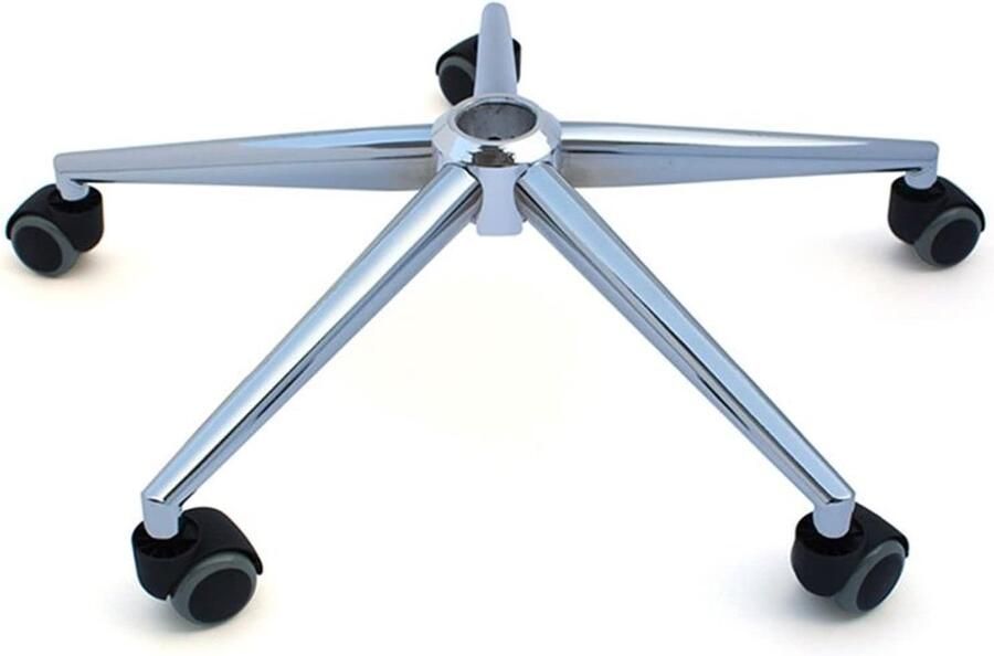 Universele Bureaustoel Onderstel Stabiele Voet Draaistoel Onderdelen 150kg Belastbaar (Zilver 50mm)