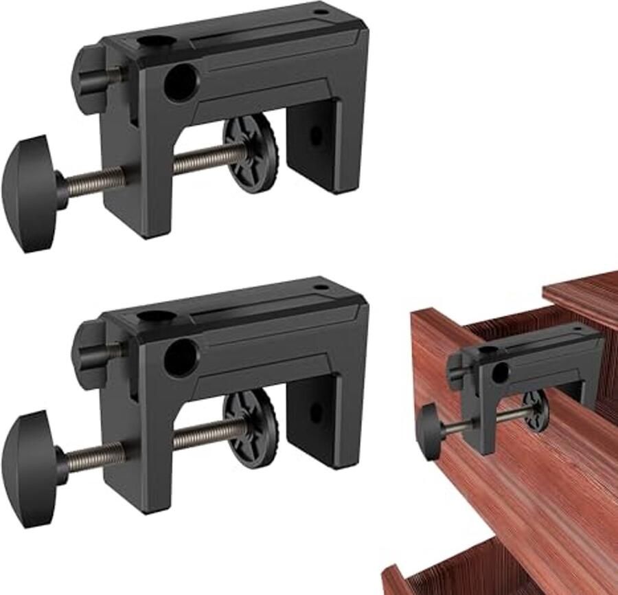 Universele C-klem voor Tafel en Bureau 2 Stuks Zwart