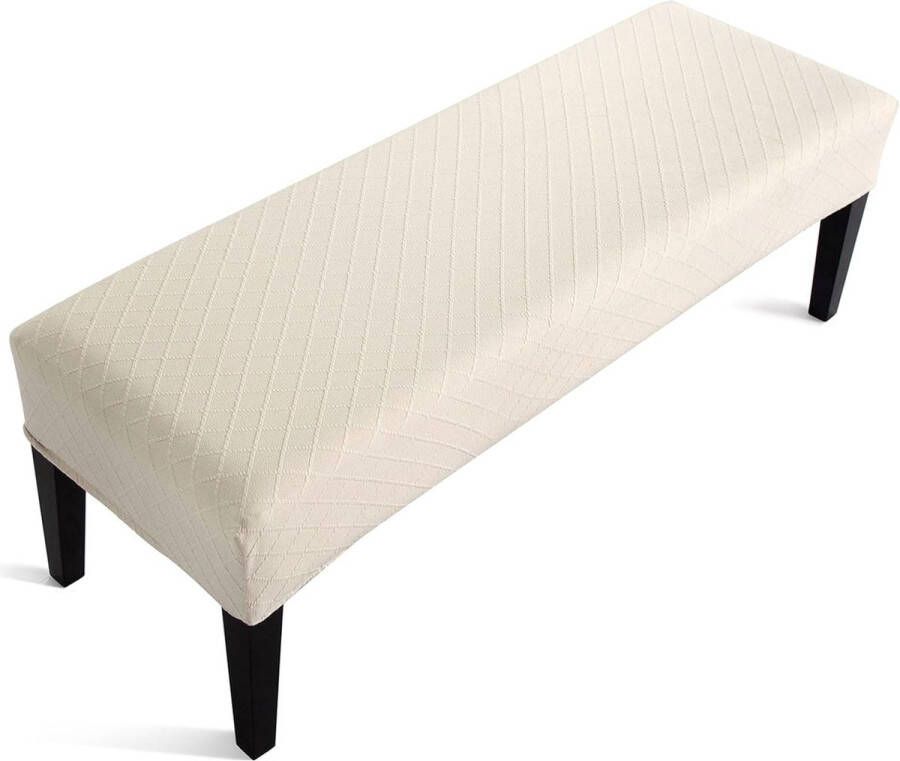 Universele eetkamerbankhoes elastische stoelhoes eetkamer afneembare eetkamerstoelhoes (beige)