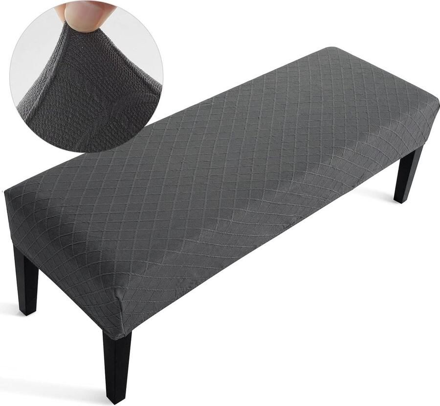 Universele eetkamerbankhoes Elastische stoelhoes Eetkamer Afneembare eetkamerstoelhoes Eetkamer (donkergrijs)