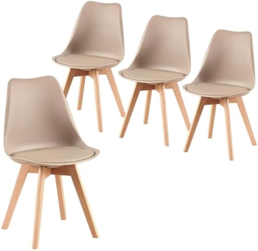 Universele eetkamerstoel scandinavisch retro met wieltjes opvouwbaar set van 4