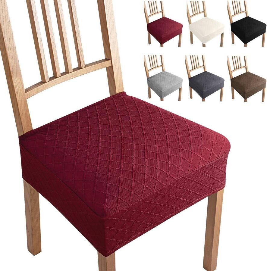 Universele Eetkamerstoelhoes Set van 6 Jacquard Stretch Stoelhoes voor Bescherming en Stijl