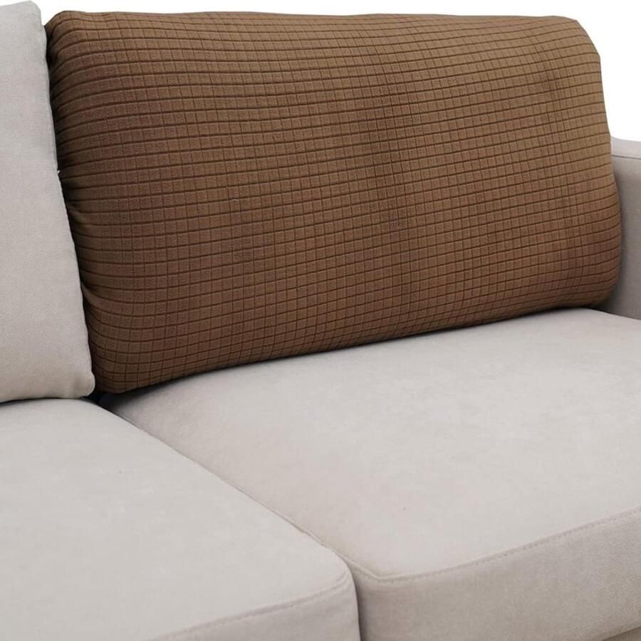Universele Elastische Hoes voor Bank- en Rugkussens in Lichtbruin 3-Zitsbank Bescherming