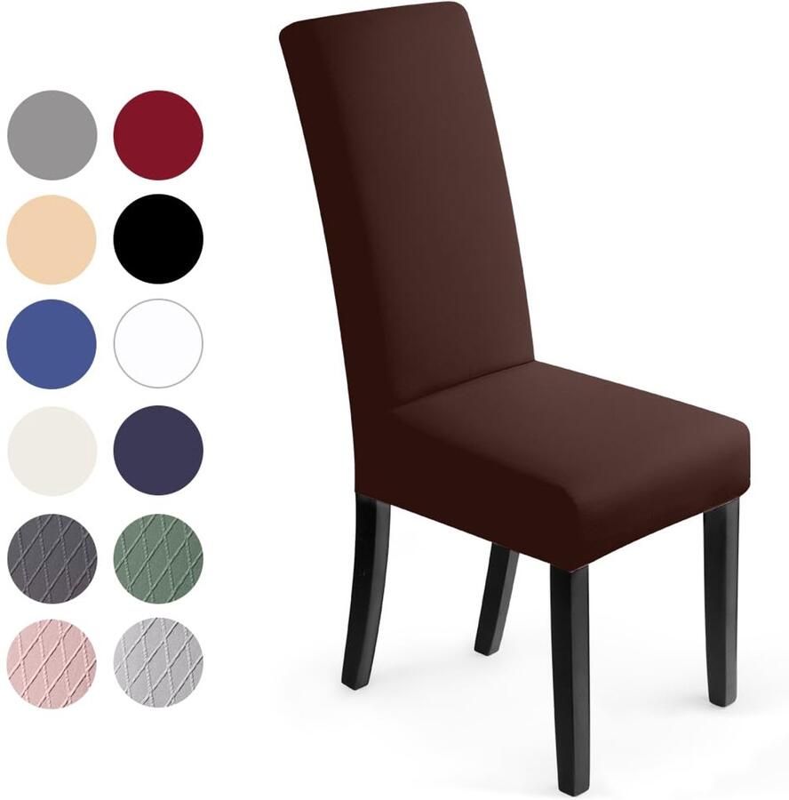 Universele en Stijlvolle Stretch Stoelhoezen Set van 6 voor Eetkamerstoelen Elastisch en Onderhoudsvriendelijk