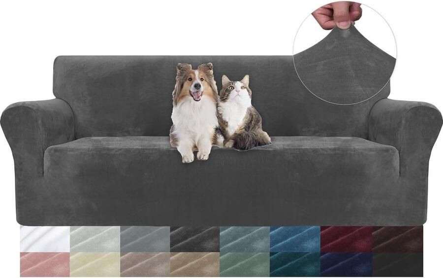 Universele Fluwelen Bankhoes 3 Zits Krasbestendige Stretch Meubelhoes voor Sofas